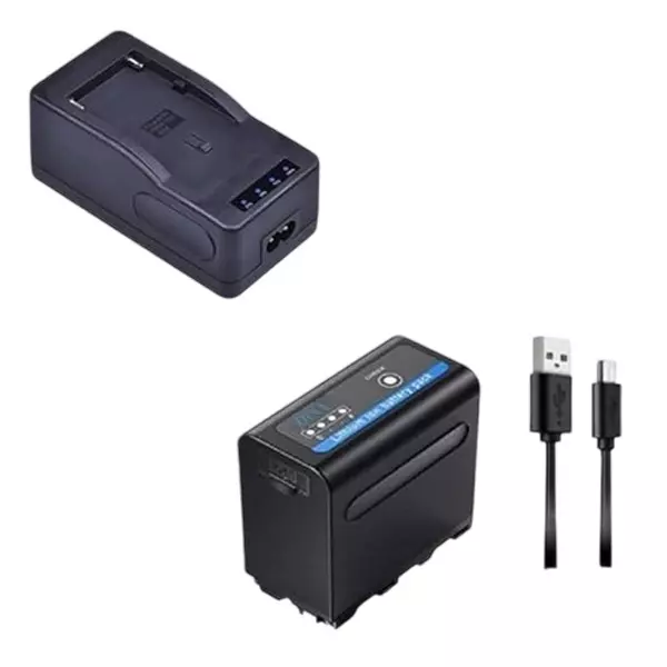 LRSA L-Series Lithium-Ion Battery 28800 mAh 4-Cells with 4 LED Charger & Type-C Cable, Black