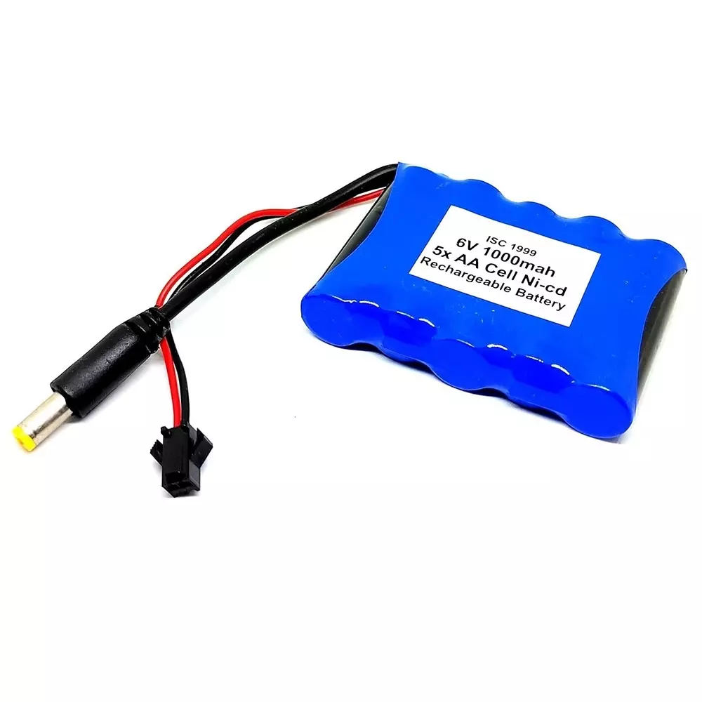 invento-rechargeable-battery-pack-5-cell-ni-cd-6-v-output-voltage-1000-mah-with-55-mm-male-dc-jack-75-v2-a-dc-adaptor-charger-cable-isc-1999-z1-pack-of-2-kit