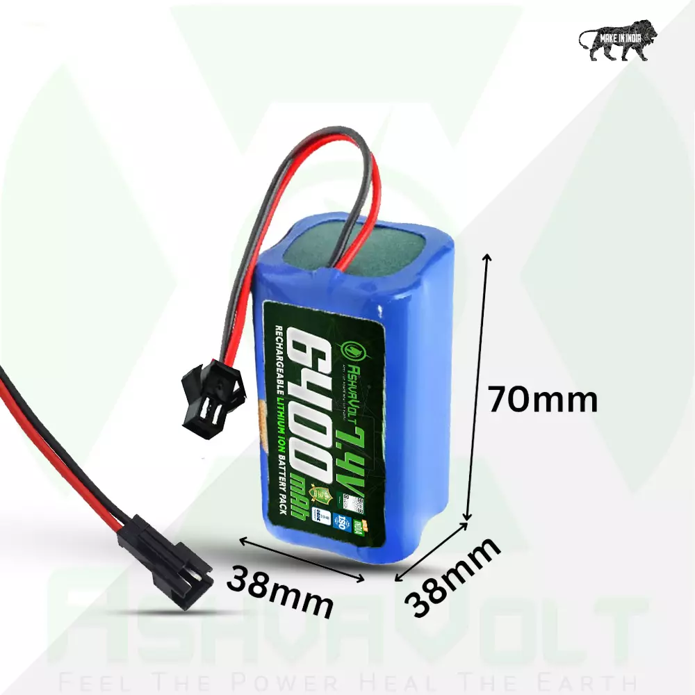 ashvavolt-2s-2p-18650-rechargable-lithium-battery-pack-with-bms-protection-malefemale-2-pin-black-connector-74-v-and-6400-mah-ashv-74v64ah-nmc-m2f