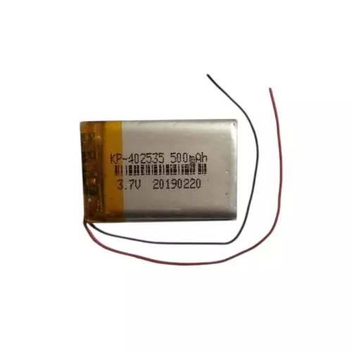 LRSA Lithium-Polymer Rechargeable Battery 500 mAh Capacity 3.7 V Voltage with Standard 2-Pin JST-PH Connector, KP-402530