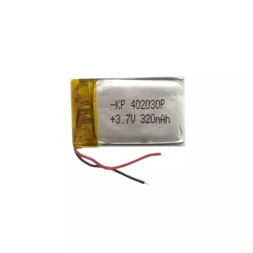 LRSA Lithium-Polymer Rechargeable Battery 320 mAh Capacity 3.7 V Voltage with Standard 2-Pin JST-PH Connector, KP-402030