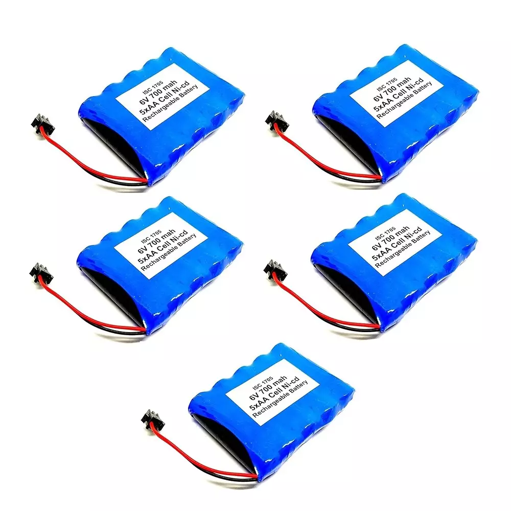 Invento Ni-Cd Rechargeable Battery Pack 700 mAh Capacity 1.2V x 5 AA Cell, ISC 1705-3 (Pack of 5 Pcs)