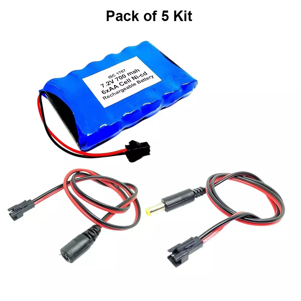 invento-ni-cd-rechargeable-battery-pack-700-mah-12v-x-6-aa-cell-with-55-mm-dc-male-female-jack-plug-500-mm-long-wire-isc-1707-mf3-pack-of-5-kit