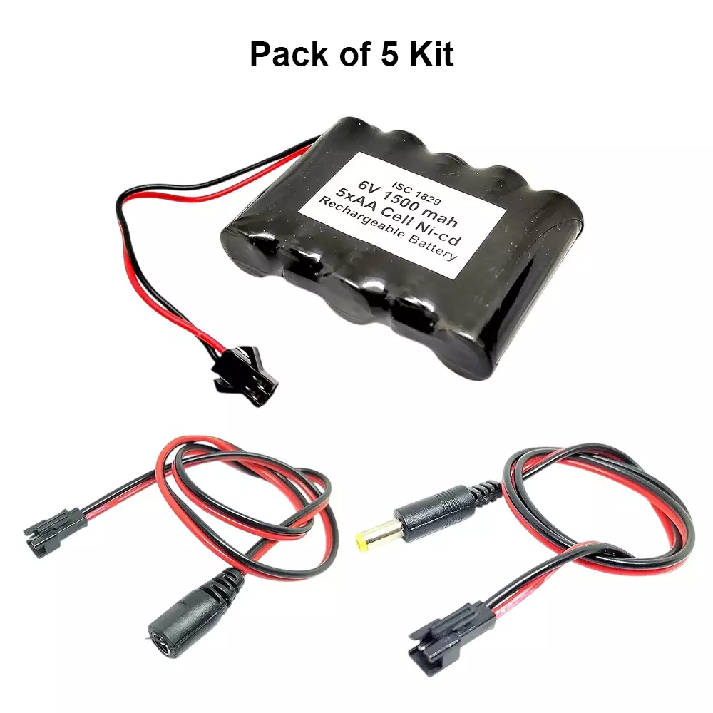 invento-ni-cd-rechargeable-battery-pack-1500-mah-12v-x-5-aa-cell-with-55-mm-dc-male-dc-female-jack-plug-500-mm-long-wire-isc-1829-mf3-pack-of-5-kit