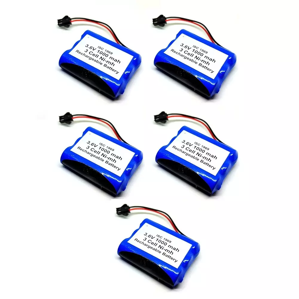Invento Ni-mh Rechargeable Battery Pack 1000 mAh Capacity 1.2V x 3 AA Cell, ISC 1969-3 (Pack of 5 Pcs)