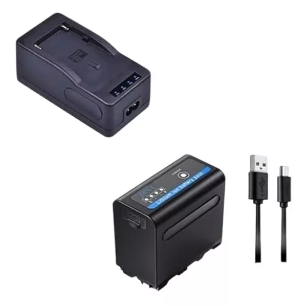 LRSA Lithium-ion Battery 20400 mAh 7.4 V Output Voltage with Single Charger & Type-C Cable, Black