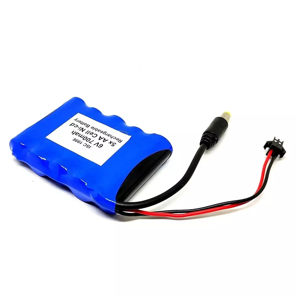 invento-rechargeable-battery-pack-5-cell-ni-cd-6-v-output-voltage-700-mah-with-55-mm-male-dc-jack-75-v2-a-dc-adaptor-charger-cable-isc-1998-z1-pack-of-2-kit