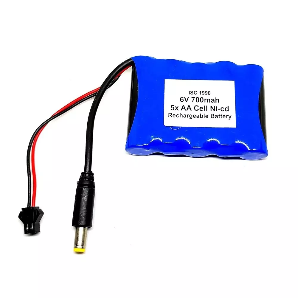 invento-rechargeable-battery-pack-5-cell-ni-cd-6-v-output-voltage-700-mah-with-55-mm-male-dc-jack-75-v2-a-dc-adaptor-charger-cable-isc-1998-z1-pack-of-2-kit