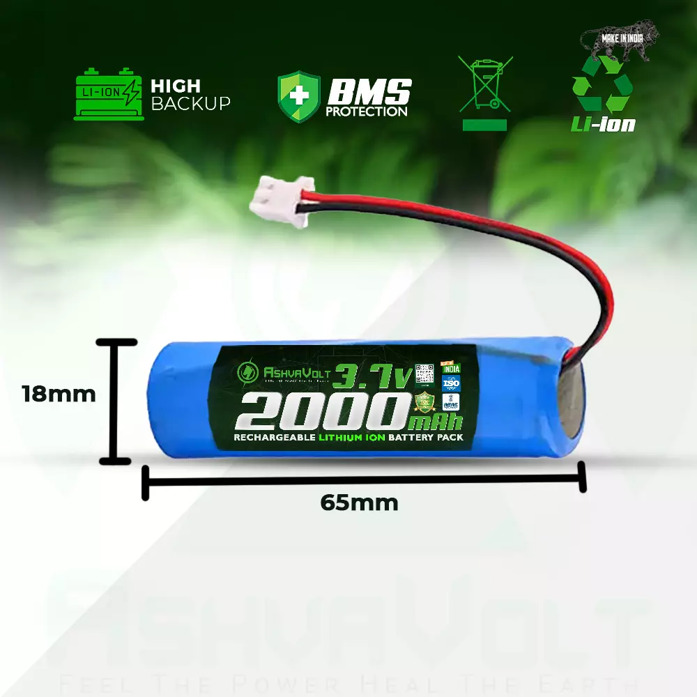 ashvavolt-18650-rechargable-lithium-battery-pack-with-1s-1p-bms-over-discharge-short-circuit-protection-37-v-and-2000-mah-ashv-37v20ah-nmc