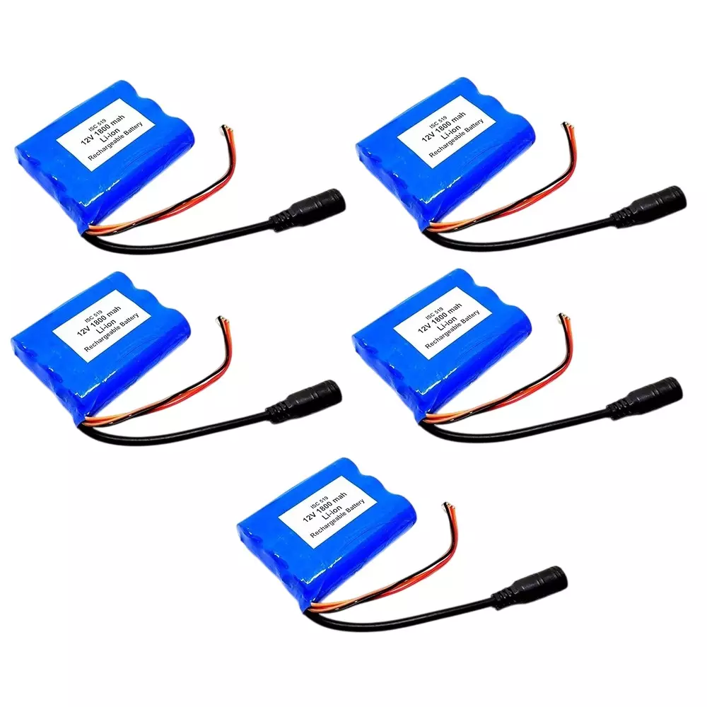 Invento Li-ion Rechargeable Battery Pack 11.1-12 V Voltage 1800 mAh Capacity 55x65x18 mm Size, ISC 519-3 (Pack of 5 Pcs)
