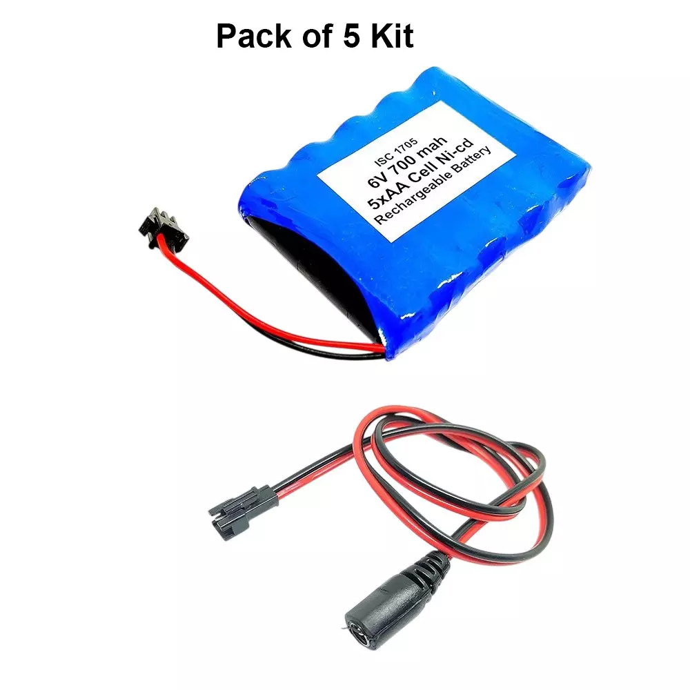 invento-ni-cd-rechargeable-battery-pack-700-mah-12v-x-5-aa-cell-with-55-mm-dc-female-jack-plug-500-mm-long-wire-isc-1705-f3-pack-of-5-kit