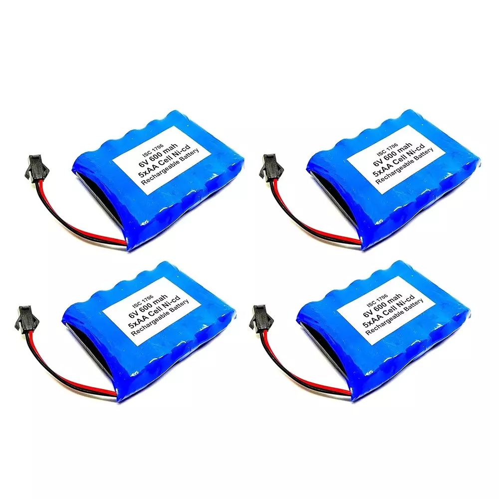 Invento Ni-Cd Rechargeable Battery Pack 600 mAh Capacity 1.2V x 5 AA Cell, ISC 1706-2 (Pack of 4 Pcs)