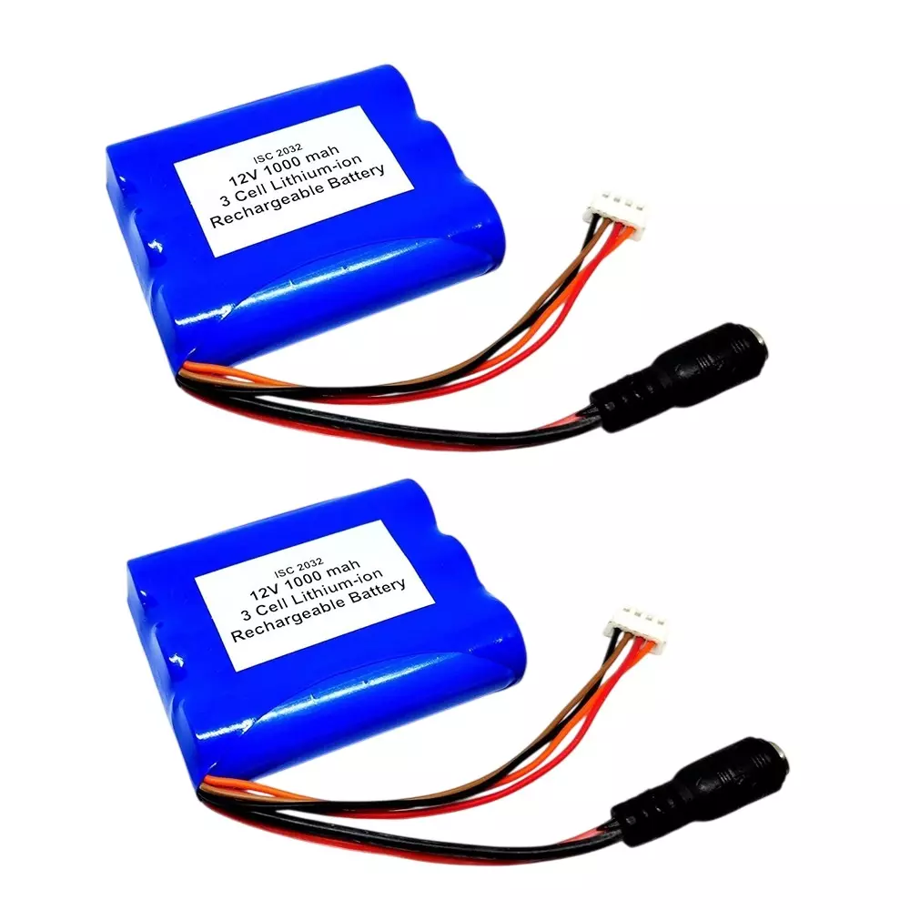 Invento Lithium-ion Rechargeable Battery Pack with Charging Port 1000 mAh Capacity 3.7V x 3 Cell, ISC 2032-2 (Pack of 4 Pcs)