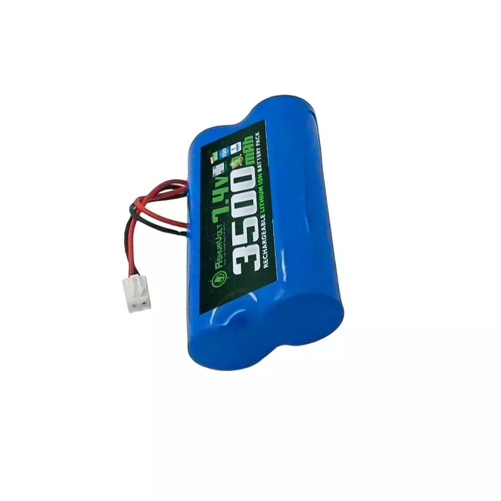 AshvaVolt 2S 1P 18650 Li Ion Rechargable Lithium Battery Pack 3500 mAh With BMS, Short Circuit Protection, 7.4 V, ASHV-7.4V3.5AH-NMC