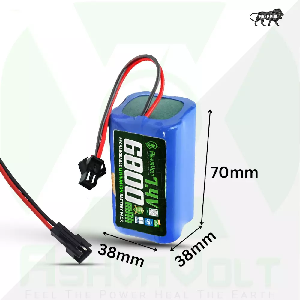 ashvavolt-2s-2p-18650-rechargable-lithium-battery-pack-with-bms-protection-malefemale-2-pin-black-connector-74-v-and-6800-mah-ashv-74v68ah-nmc-m2f