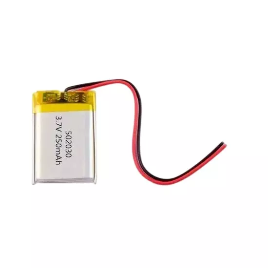 LRSA Lithium-Polymer Rechargeable Battery 250 mAh Capacity 3.7 V Voltage with Standard 2-Pin JST-PH Connector, KP-502030