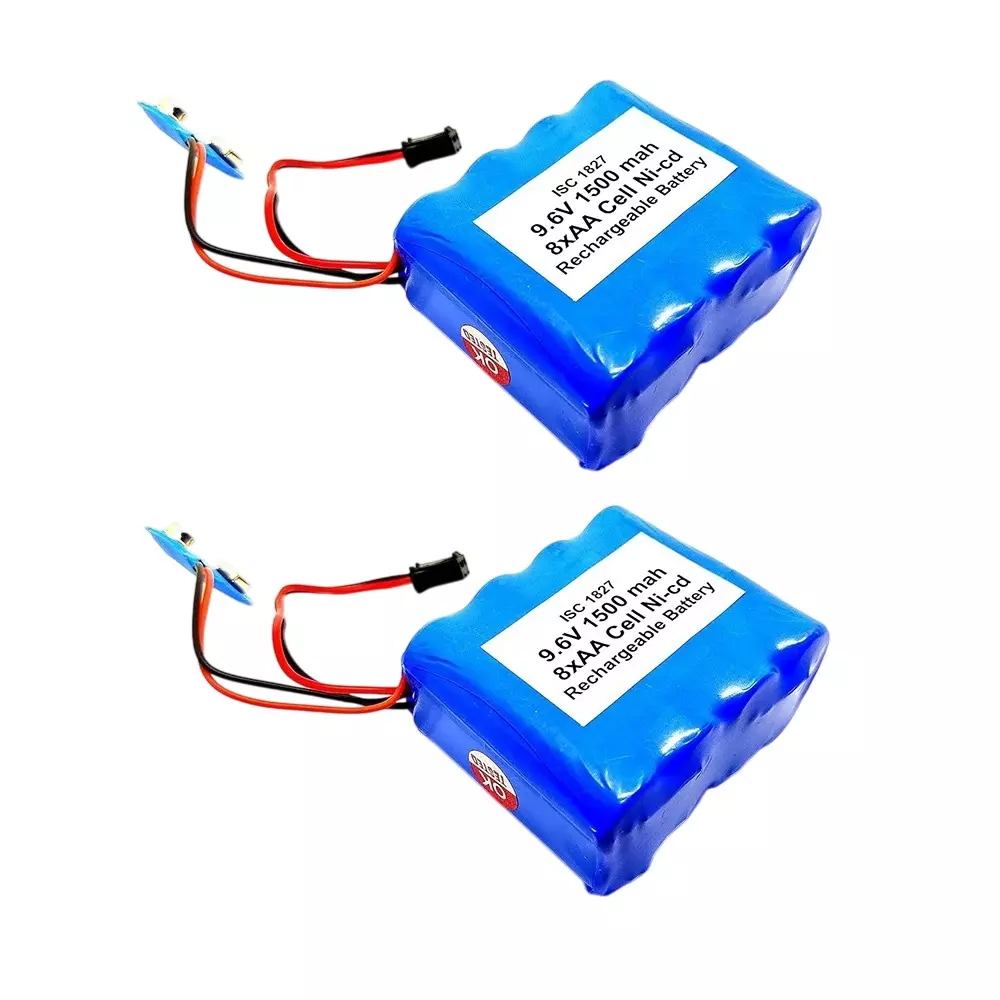 Invento Ni-Cd Rechargeable Battery Pack 1500 mAh Capacity 1.2V x 8 AA Cell, ISC 1827-1 (Pack of 2 Pcs)