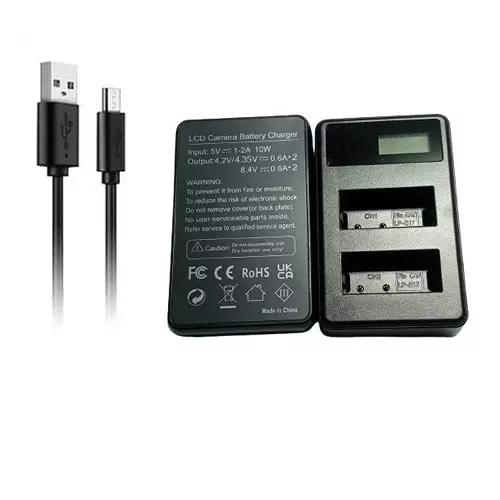 LRSA LCD Camera Battery Charger with Micro USB Cable for Canon Rechargeable Battery LP17/LPE17