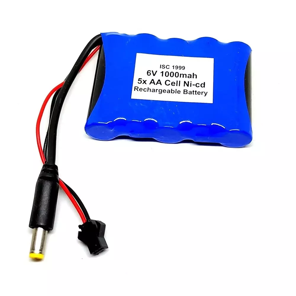 invento-rechargeable-battery-pack-5-cell-ni-cd-6-v-output-voltage-1000-mah-with-55-mm-male-dc-jack-75-v2-a-dc-adaptor-charger-cable-isc-1999-z