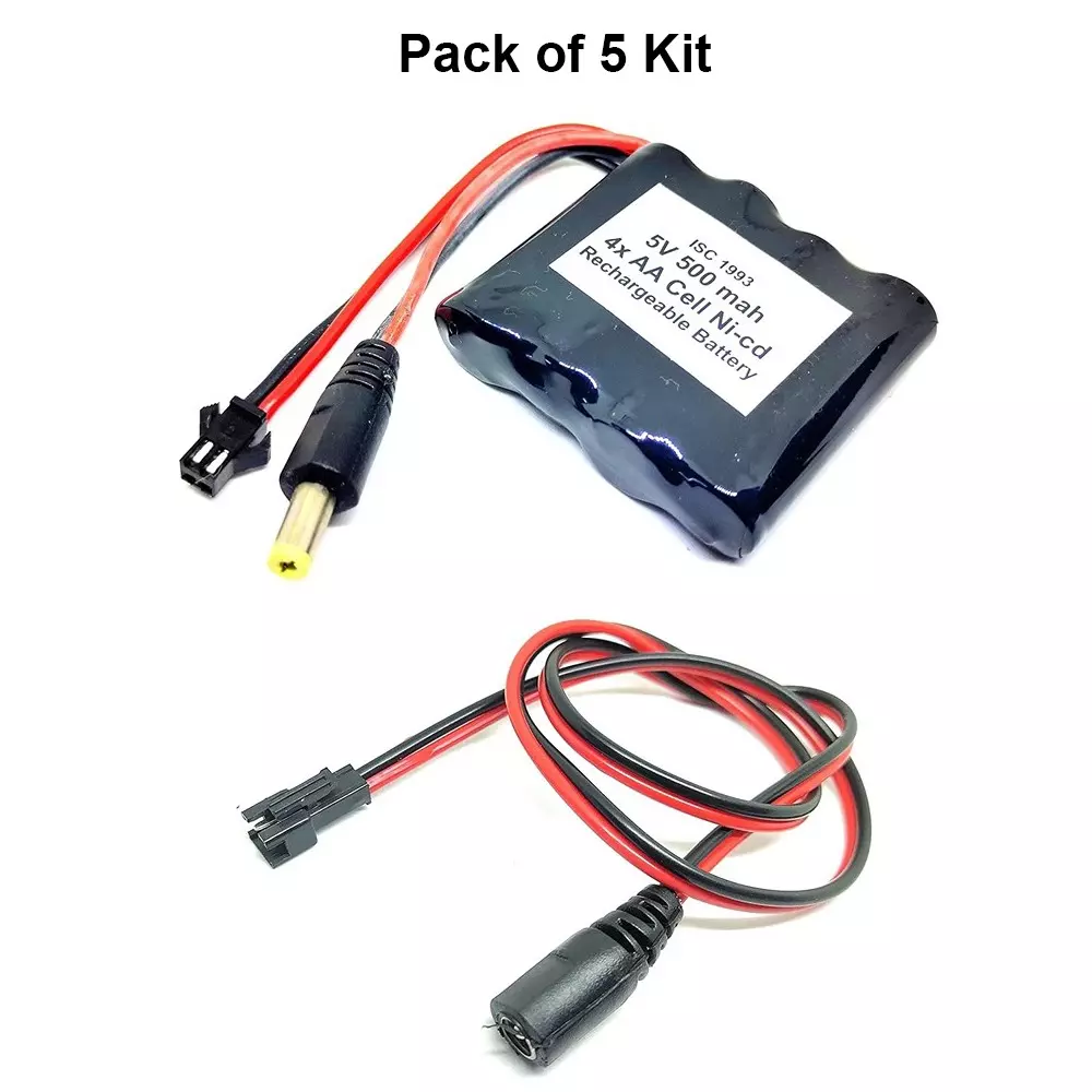 invento-rechargeable-battery-pack-ni-cd-12-v-x-4-aa-cell-5-v-500-mah-with-55-mm-male-dc-jack-55-mm-female-dc-jack-plug-wire-isc-1993-f3-pack-of-5-kit