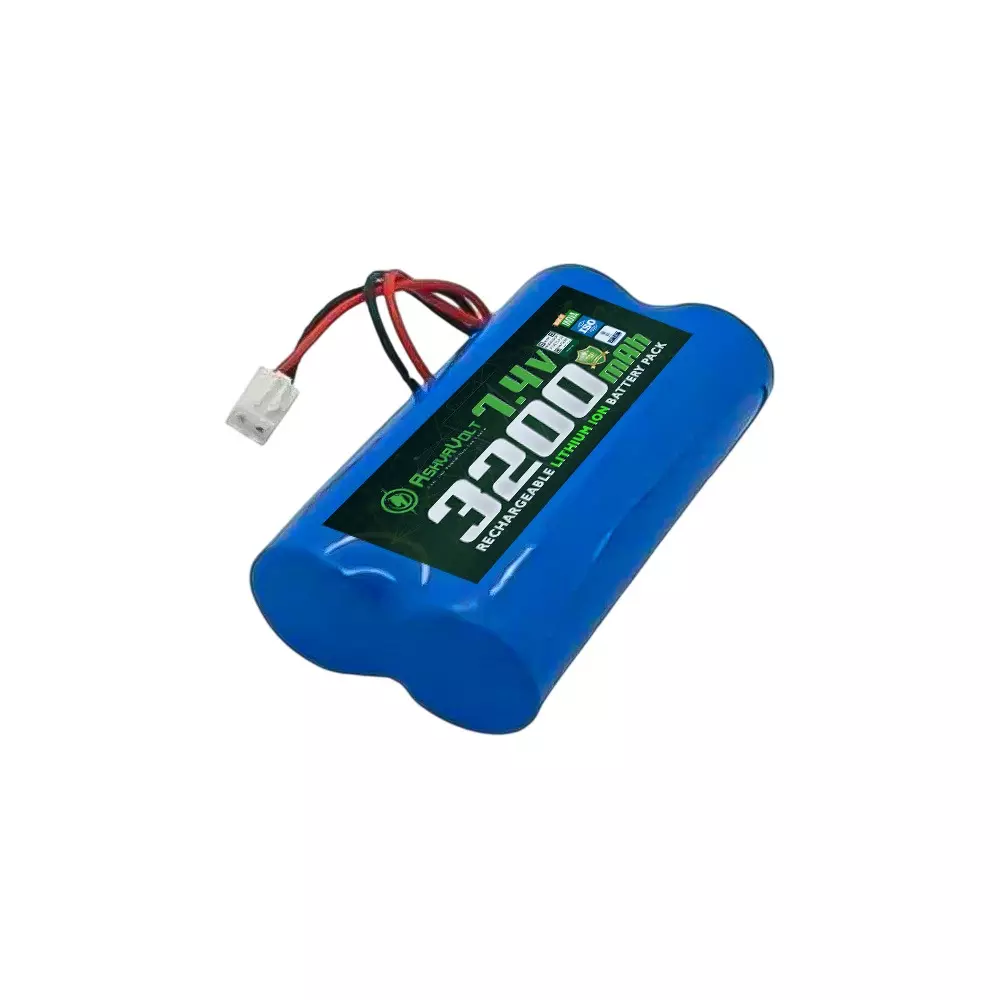 AshvaVolt 2S 1P 18650 Li Ion Rechargable Lithium Battery Pack 3200 mAh With BMS, Short Circuit Protection, 7.4 V, ASHV-7.4V3.2AH-NMC