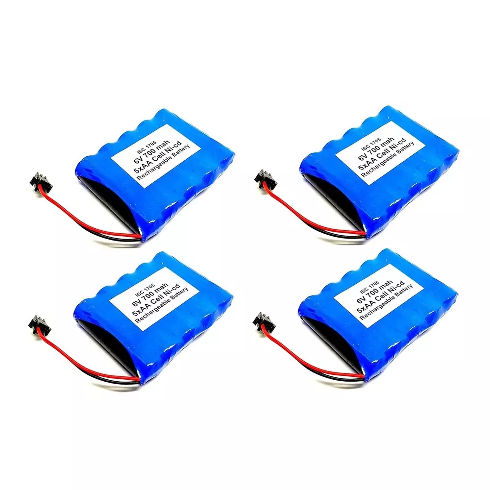 Invento Ni-Cd Rechargeable Battery Pack 700 mAh Capacity 1.2V x 5 AA Cell, ISC 1705-2 (Pack of 4 Pcs)