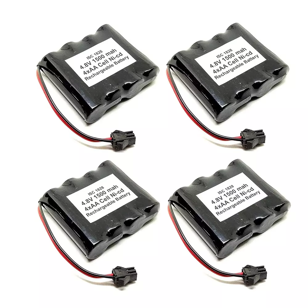Invento Ni-Cd Rechargeable Battery Pack 1500 mAh Capacity 1.2V x 4 AA Cell, ISC 1828-2 (Pack of 4 Pcs)