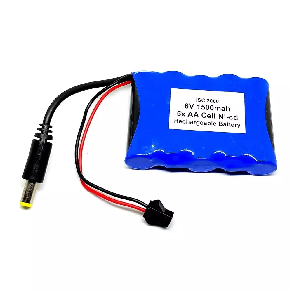invento-rechargeable-battery-pack-5-cell-ni-cd-6-v-output-voltage-1500-mah-with-55-mm-male-dc-jack-75-v2-a-dc-adaptor-charger-cable-isc-2000-z1-pack-of-2-kit