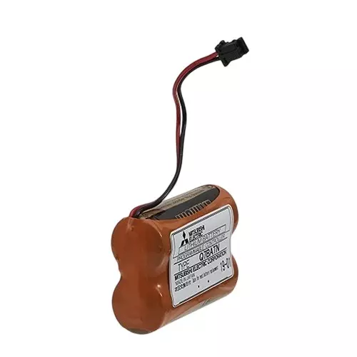 Mitsubishi Electric PLC Q Replacement Battery with 6000 mAh Capacity and 3 V DC Voltage Rating for CPU Module, Q7BATN