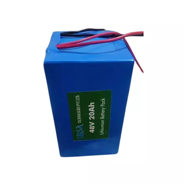 LRSA Lithium-Ion Rechargeable Battery 20000 mAh Capacity 48 V Voltage 17.62x13.81x10.08 cm, Blue