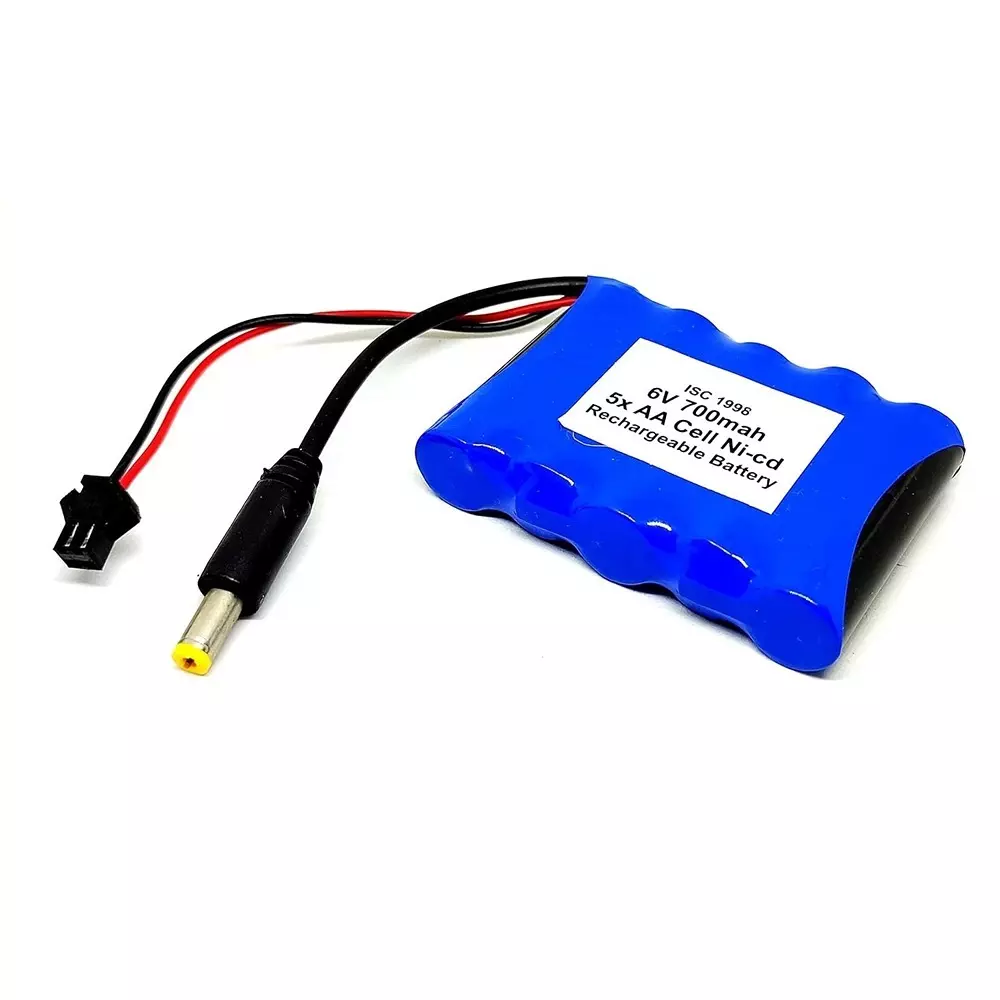invento-rechargeable-battery-pack-5-cell-ni-cd-6-v-output-voltage-700-mah-with-55-mm-male-dc-jack-75-v2-a-dc-adaptor-charger-cable-isc-1998-z
