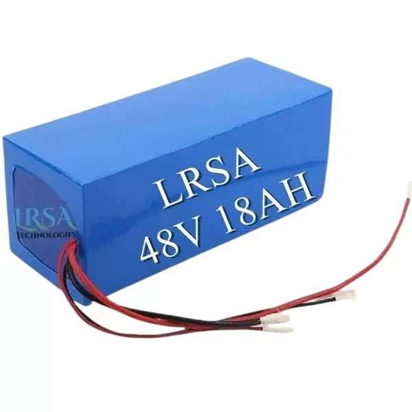 LRSA Lithium-Ion Rechargeable Battery 18000 mAh Capacity 48 V Voltage 17.62x13.81x10.08 cm, Blue
