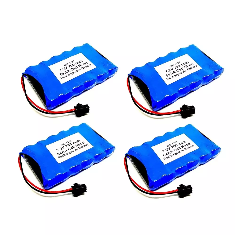 Invento Ni-Cd Rechargeable Battery Pack 700 mAh Capacity 6 AA Cell, ISC 1707-2 (Pack of 4 Pcs)