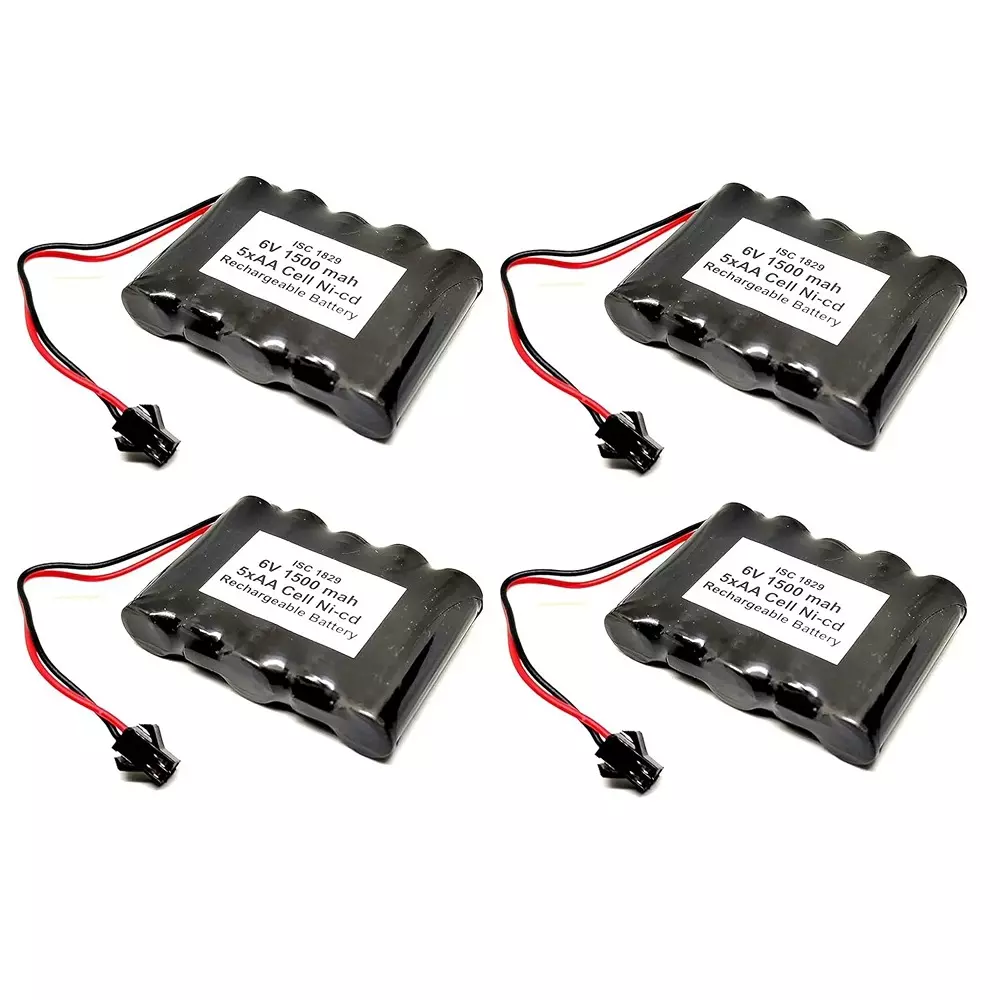Invento Ni-Cd Rechargeable Battery Pack 1500 mAh Capacity 1.2V x 5 AA Cell, ISC 1829-2 (Pack of 4 Pcs)