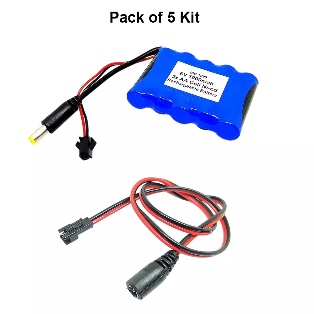 invento-ni-cd-rechargeable-battery-pack-1000-mah-12v-x-5-aa-cell-with-55-mm-male-dc-jack-adaptor-port-dc-female-jack-500-mm-long-wire-isc-1999-f3-pack-of-5-kit