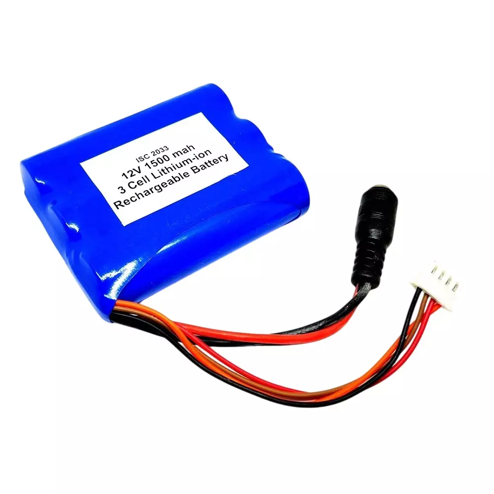 Invento Lithium-ion Rechargeable Battery Pack with Charging Port 1500 mAh Capacity 3.7V x 3 Cell, ISC 2033-2 (Pack of 4 Pcs)