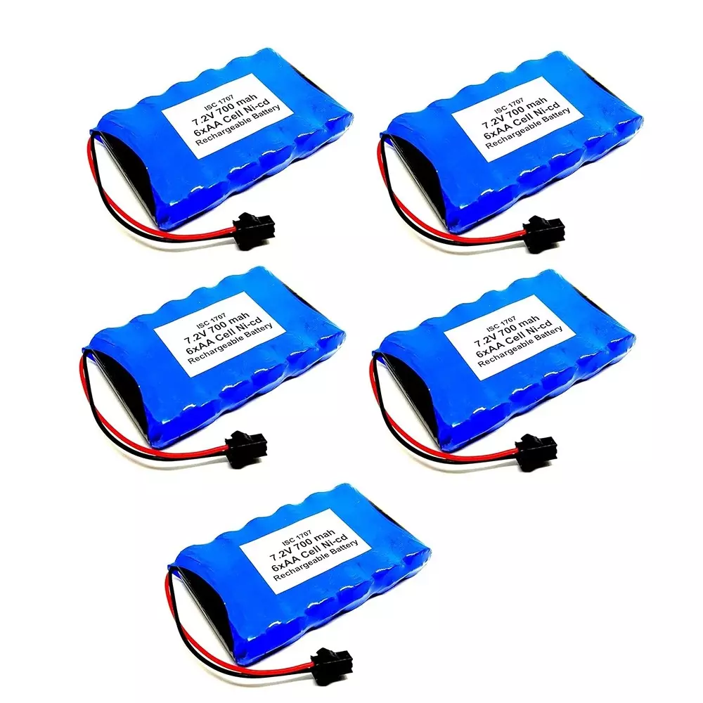 Invento Ni-Cd Rechargeable Battery Pack 700 mAh Capacity 6 AA Cell, ISC 1707-3 (Pack of 5 Pcs)