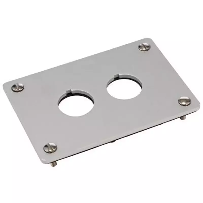 EATON Control Box Polished aluminum Box Material 22.0 Cutout Diameter 2 Number of Holes, M22-E2