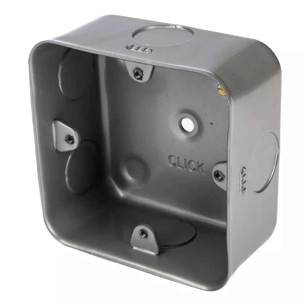 RS PRO Back Box Metal Grey 76 mm 40 mm, 2554753 (Pack of 10 Pcs)