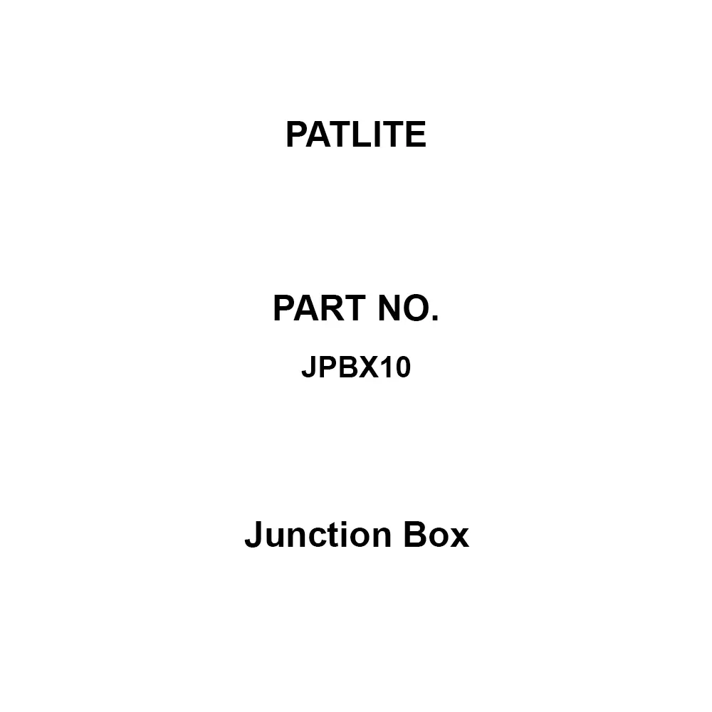 PATLITE Junction Box 1000 or more (DC500 V megger) mohm Insulation Resistance AC/DC 250 V Rated Voltage, JPBX10