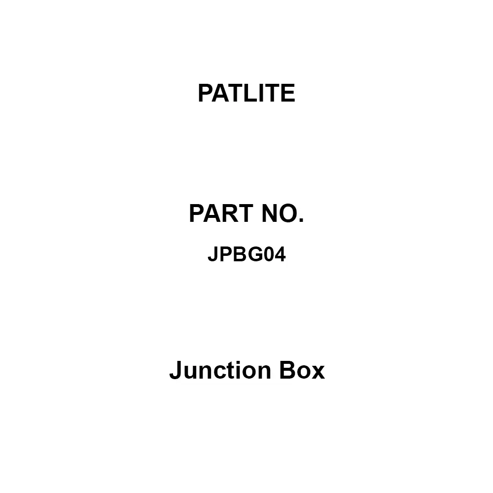 PATLITE Junction Box 1000 or more (DC500 V megger) mohm Insulation Resistance AC/DC600 V Rated Voltage, JPBG04