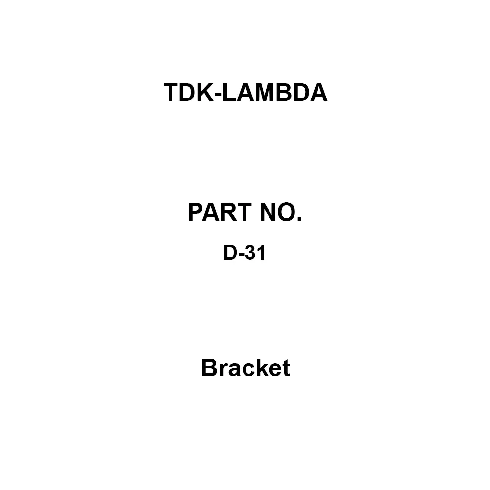 TDK-LAMBDA Bracket Correspondence Rohs Directive HMS50, HMS80, HMS100 Compatible Models, D-31