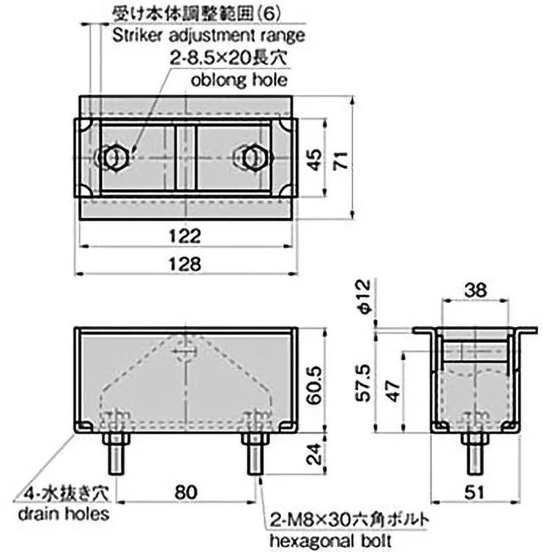 TAKIGEN Stainless Steel Shutter Lock Bracket, C-1887-S