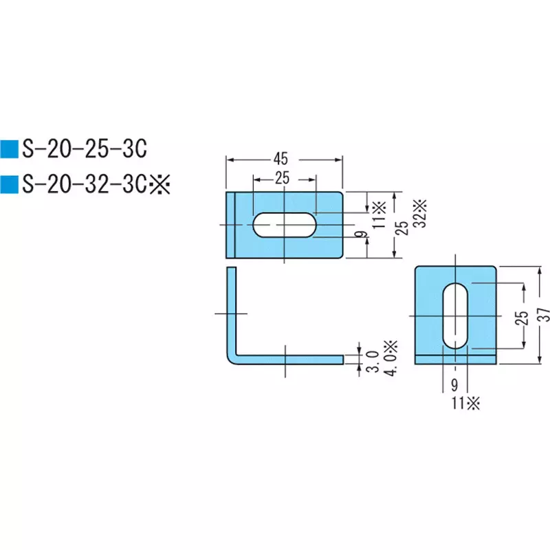 kameda-denki-mounting-bracket-steel-main-unit-material-correspondence-rohs-directive-s-20-25-3c-pack-of-10