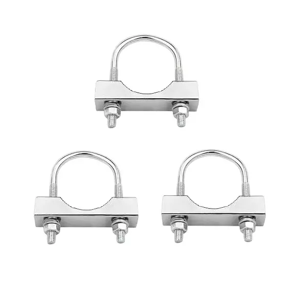 GENERIC U Clamp and Cut Clamp Stainless Steel with Nut and Washer, MIC001-12 (Pack of 3)
