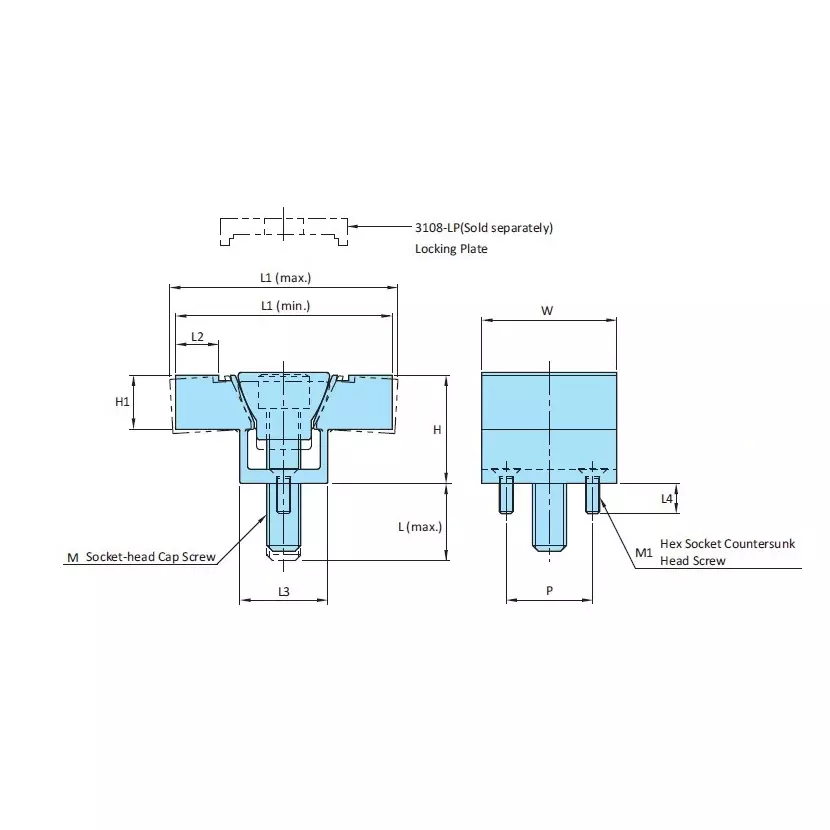 STEEL-SMITH Machinable Wedge Clamps 6600 N Clamping Force, 13.5 N.m Screw Stroke, 3108-02