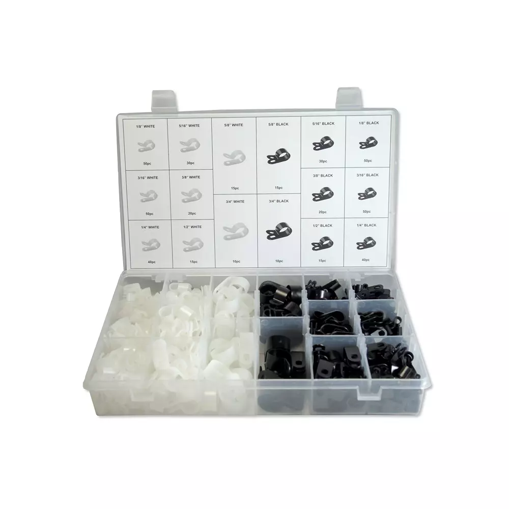 MULTICOMP PRO Cable Clamp Assortment 460 Pieces of Assortments Kit Contents, MP014762