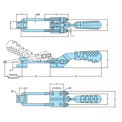 steel-smith-pull-action-clamps-stainless-steel-304-electro-polished-325-mm-dimension-a-pah-1210-m50-ss
