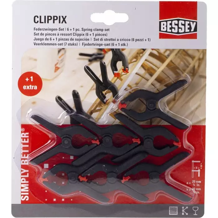 Bessey 20 x20 mm Spring Clamp, XC1-SET
