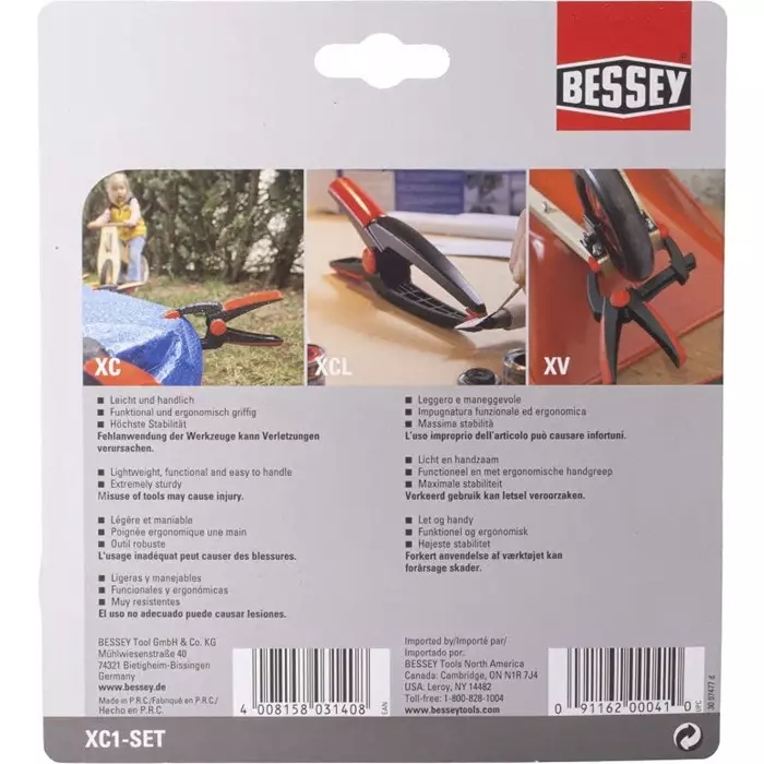 Bessey 20 x20 mm Spring Clamp, XC1-SET